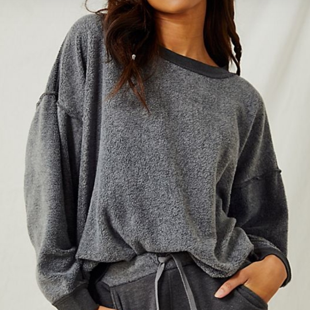Free People Kelly Lounge 2 Piece Lounge Set in Washed Black - Picture 4 of 16